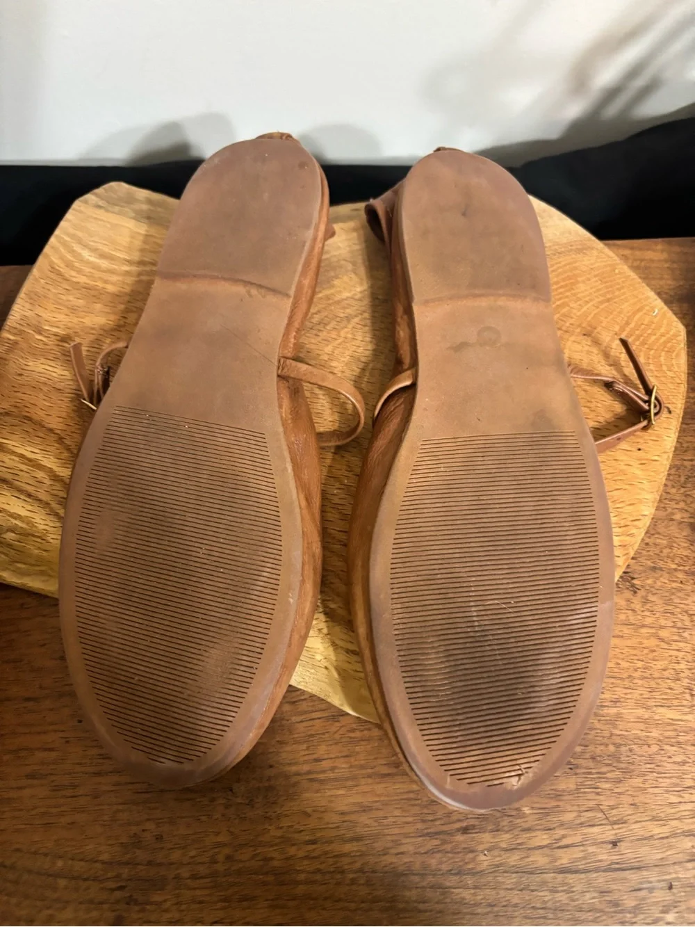 Steve Madden Soft Brown Leather Mary Jane Ballet Flats Buckle Strap Sz 9
